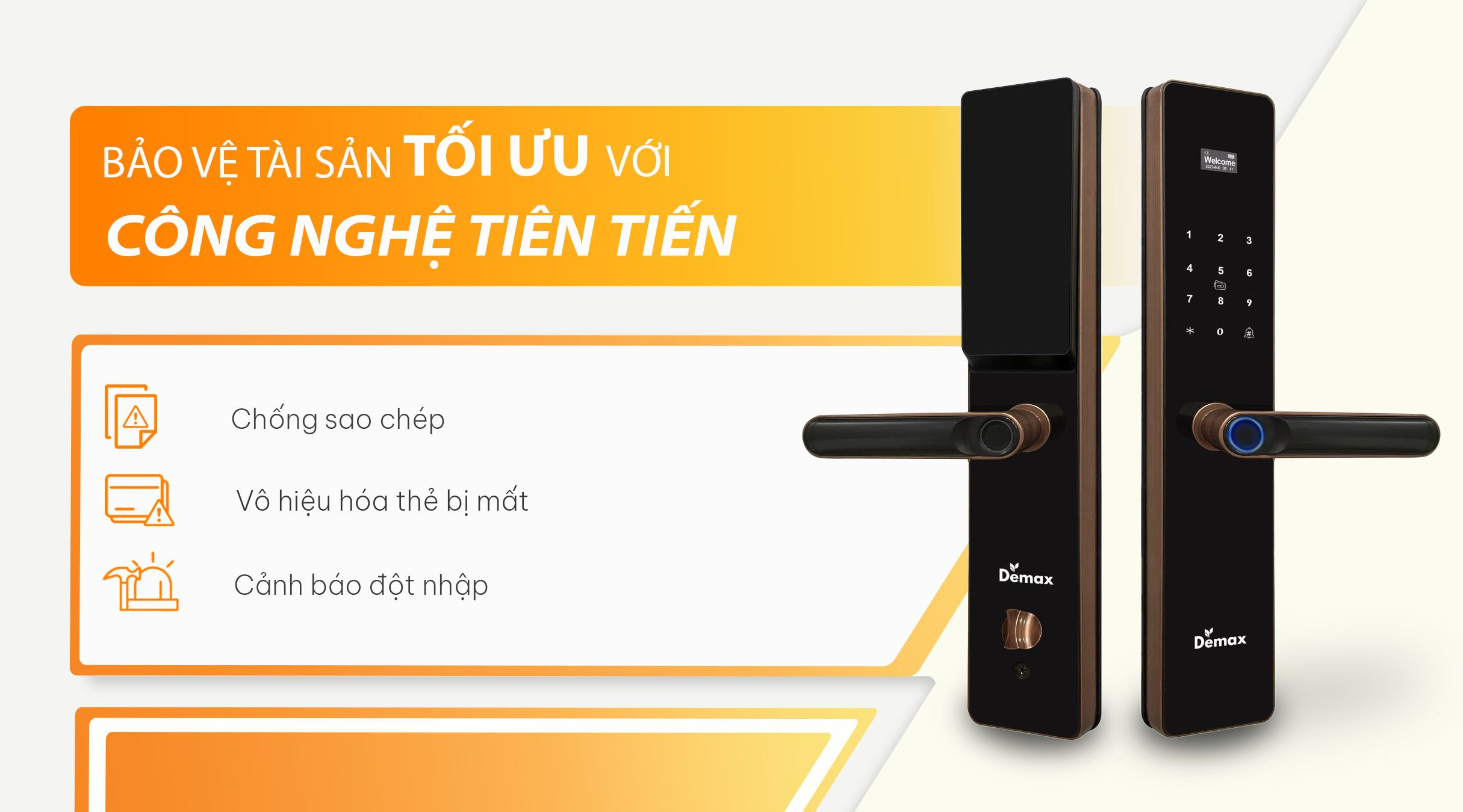 Công nghệ bảo mật của khóa thông minh Demax EL-C622 AC APP Wifi